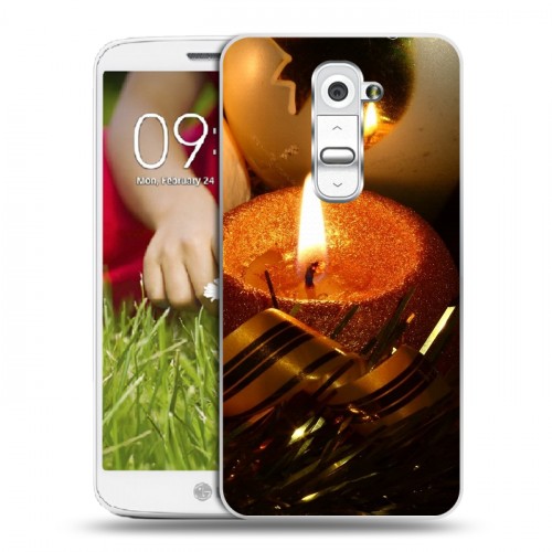 Дизайнерский пластиковый чехол для LG Optimus G2 mini Новогодние свечки