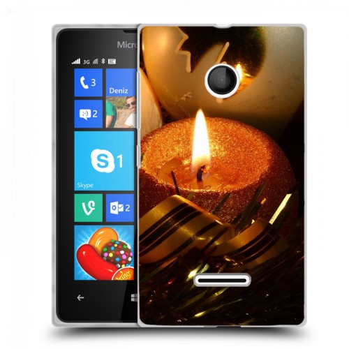 Дизайнерский пластиковый чехол для Microsoft Lumia 435 Новогодние свечки