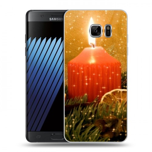 Дизайнерский пластиковый чехол для Samsung Galaxy Note 7 Новогодние свечки