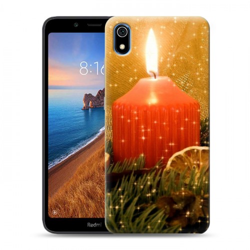 Дизайнерский силиконовый чехол для Xiaomi RedMi 7A Новогодние свечки