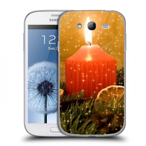 Дизайнерский пластиковый чехол для Samsung Galaxy Grand Новогодние свечки
