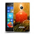 Дизайнерский пластиковый чехол для Microsoft Lumia 435 Новогодние свечки