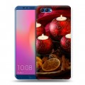 Дизайнерский пластиковый чехол для Huawei Honor View 10 Новогодние свечки