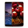 Дизайнерский пластиковый чехол для Nokia 7 Plus Новогодние свечки