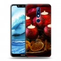 Дизайнерский силиконовый чехол для Nokia 5.1 Plus Новогодние свечки