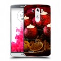 Дизайнерский пластиковый чехол для LG G3 (Dual-LTE) Новогодние свечки