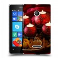 Дизайнерский пластиковый чехол для Microsoft Lumia 435 Новогодние свечки