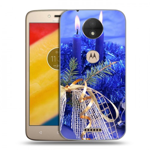 Дизайнерский пластиковый чехол для Motorola Moto C Новогодние свечки