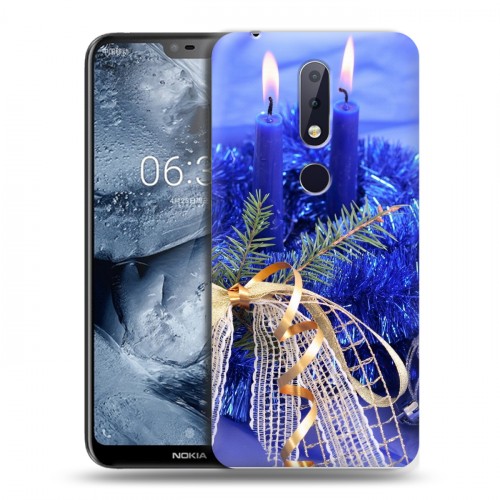 Дизайнерский пластиковый чехол для Nokia 6.1 Plus Новогодние свечки