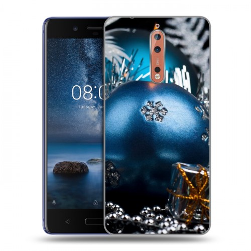 Дизайнерский пластиковый чехол для Nokia 8 Новогодние свечки