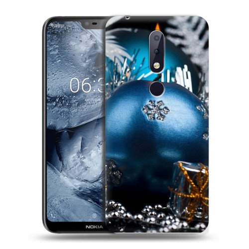 Дизайнерский пластиковый чехол для Nokia 6.1 Plus Новогодние свечки