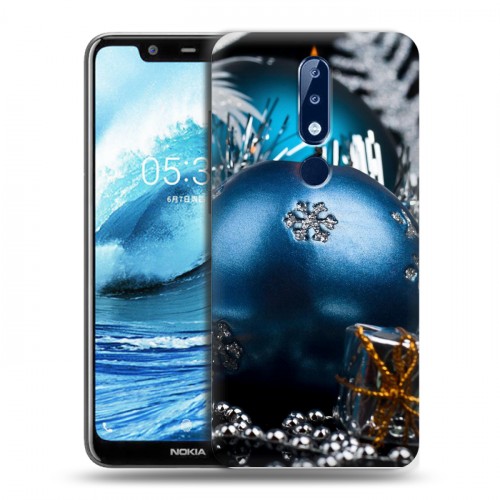 Дизайнерский силиконовый чехол для Nokia 5.1 Plus Новогодние свечки