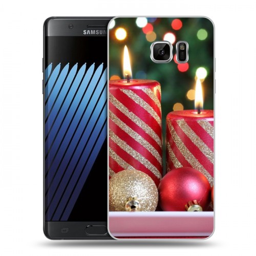 Дизайнерский пластиковый чехол для Samsung Galaxy Note 7 Новогодние свечки