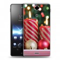 Дизайнерский пластиковый чехол для Sony Xperia TX Новогодние свечки