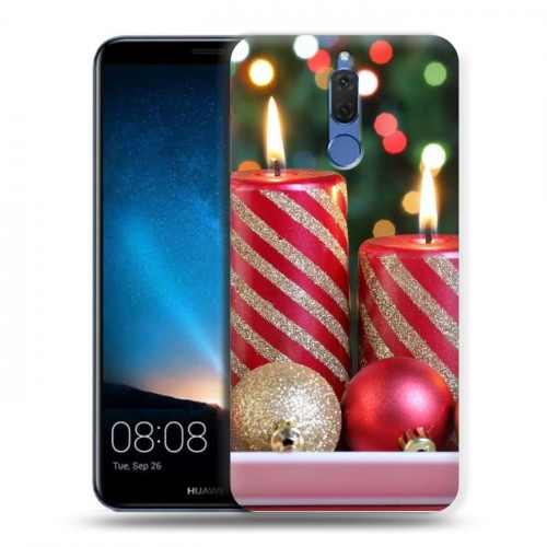 Дизайнерский пластиковый чехол для Huawei Nova 2i Новогодние свечки