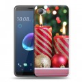 Дизайнерский пластиковый чехол для HTC Desire 12 Новогодние свечки