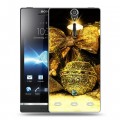 Дизайнерский пластиковый чехол для Sony Xperia S Новогодние свечки