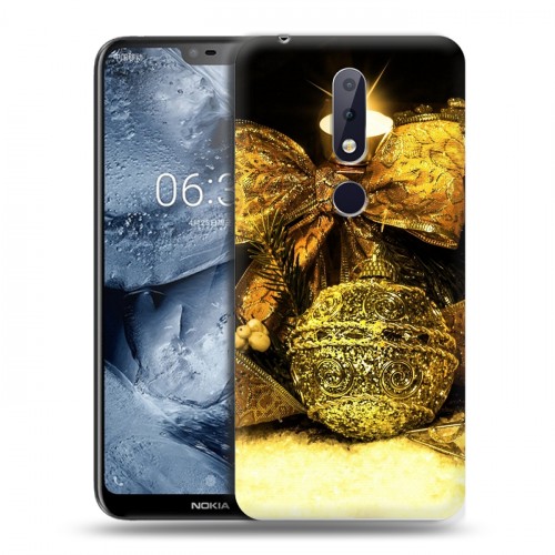 Дизайнерский пластиковый чехол для Nokia 6.1 Plus Новогодние свечки