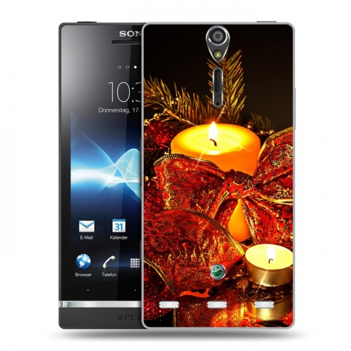 Дизайнерский пластиковый чехол для Sony Xperia S Новогодние свечки