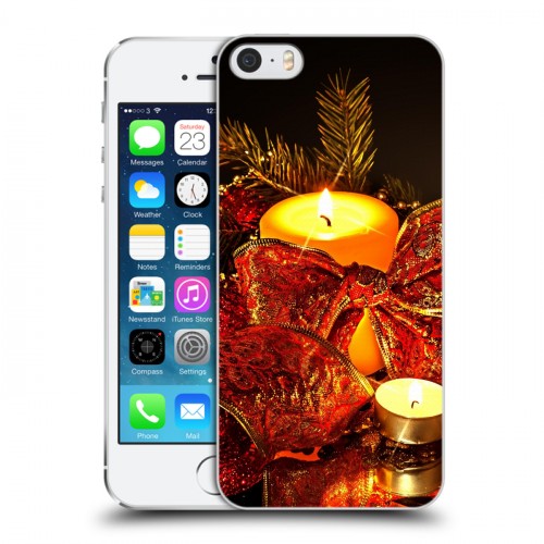 Дизайнерский пластиковый чехол для Iphone 5s Новогодние свечки