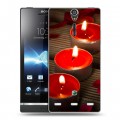 Дизайнерский пластиковый чехол для Sony Xperia S Новогодние свечки