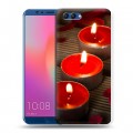 Дизайнерский пластиковый чехол для Huawei Honor View 10 Новогодние свечки