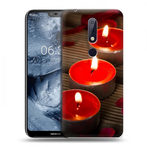 Дизайнерский силиконовый чехол для Nokia 6.1 Plus Новогодние свечки