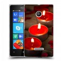 Дизайнерский пластиковый чехол для Microsoft Lumia 435 Новогодние свечки