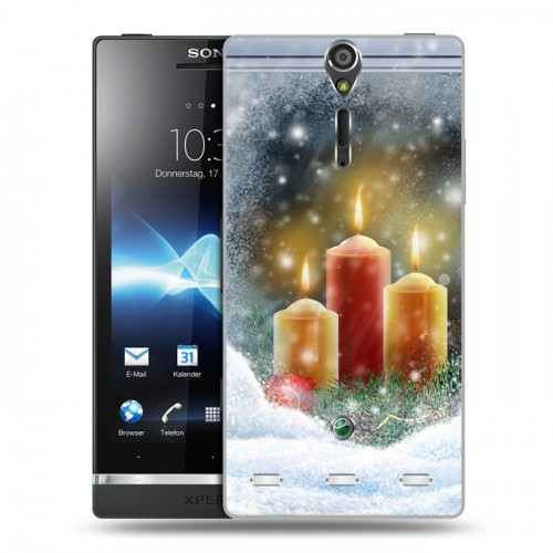 Дизайнерский пластиковый чехол для Sony Xperia S Новогодние свечки