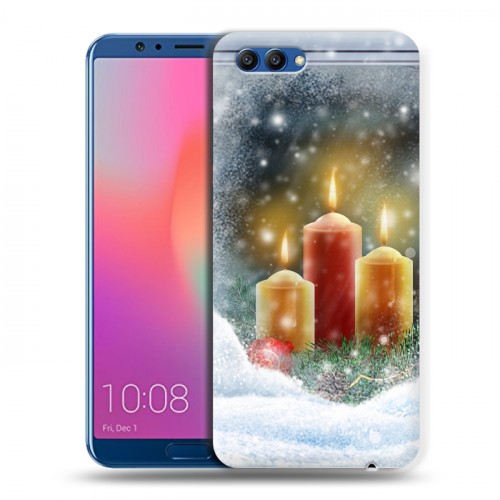 Дизайнерский пластиковый чехол для Huawei Honor View 10 Новогодние свечки