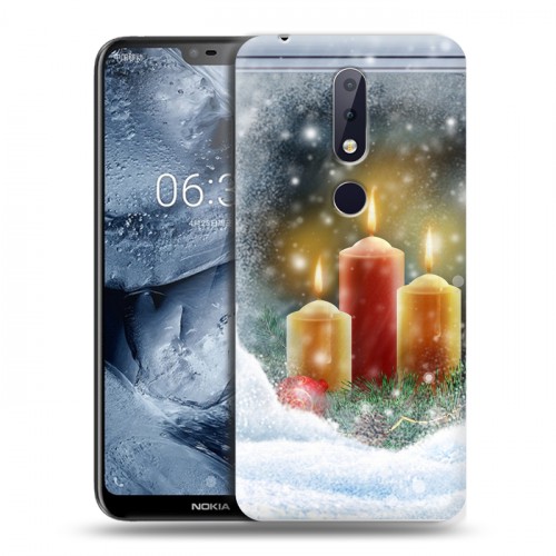 Дизайнерский силиконовый чехол для Nokia 6.1 Plus Новогодние свечки