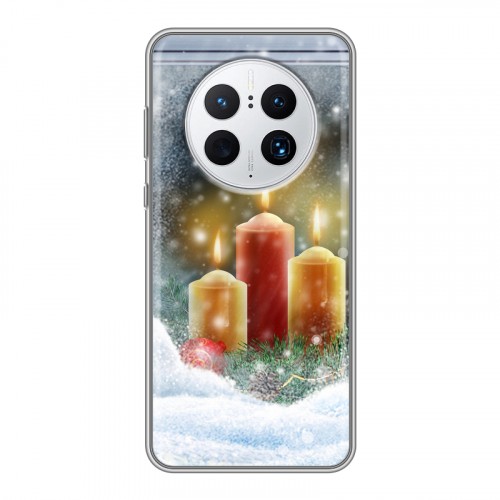 Дизайнерский пластиковый чехол для Huawei Mate 50 Pro Новогодние свечки
