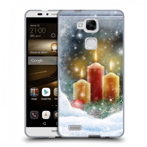 Дизайнерский силиконовый чехол для Huawei Ascend Mate 7 Новогодние свечки