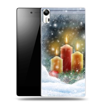 Дизайнерский силиконовый чехол для Lenovo Vibe Shot Новогодние свечки (на заказ)