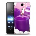 Дизайнерский пластиковый чехол для Sony Xperia TX Новогодние свечки