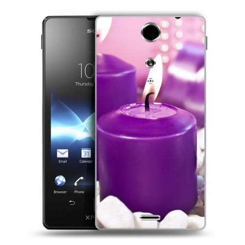 Дизайнерский пластиковый чехол для Sony Xperia TX Новогодние свечки