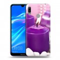 Дизайнерский пластиковый чехол для Huawei Y6 (2019) Новогодние свечки