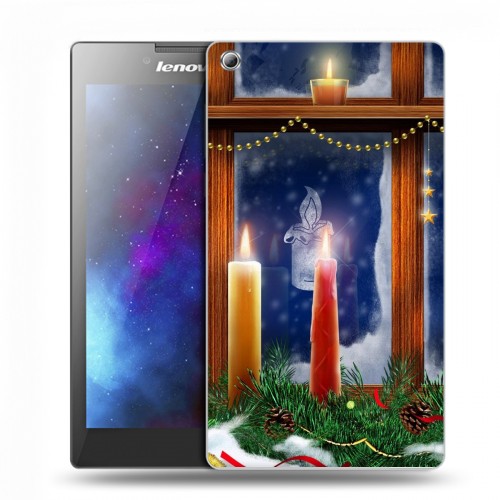 Дизайнерский силиконовый чехол для Lenovo Tab 3 7 Новогодние свечки