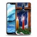 Дизайнерский пластиковый чехол для Nokia 5.1 Plus Новогодние свечки