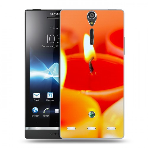 Дизайнерский пластиковый чехол для Sony Xperia S Новогодние свечки