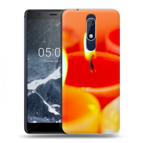 Дизайнерский пластиковый чехол для Nokia 5.1 Новогодние свечки