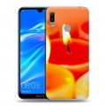 Дизайнерский пластиковый чехол для Huawei Y6 (2019) Новогодние свечки