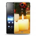 Дизайнерский пластиковый чехол для Sony Xperia TX Новогодние свечки