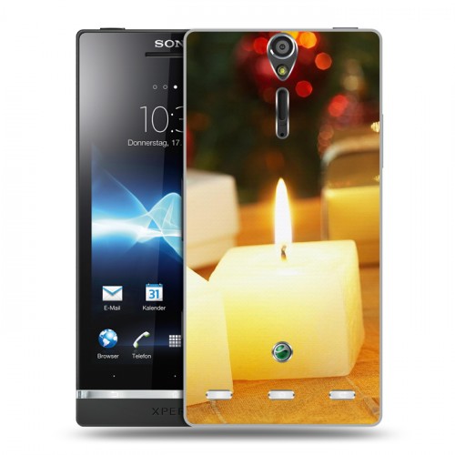 Дизайнерский пластиковый чехол для Sony Xperia S Новогодние свечки