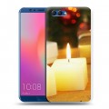 Дизайнерский пластиковый чехол для Huawei Honor View 10 Новогодние свечки