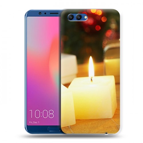 Дизайнерский пластиковый чехол для Huawei Honor View 10 Новогодние свечки