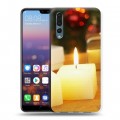 Дизайнерский силиконовый с усиленными углами чехол для Huawei P20 Pro Новогодние свечки