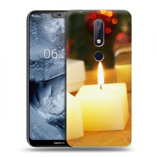 Дизайнерский силиконовый чехол для Nokia 6.1 Plus Новогодние свечки