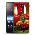 Дизайнерский пластиковый чехол для Sony Xperia TX Новогодние свечки