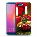 Дизайнерский пластиковый чехол для Huawei Honor View 10 Новогодние свечки